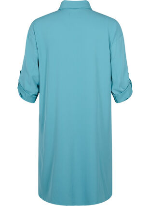 Lang skjortejakke med knaplukning, Brittany Blue, Packshot image number 1