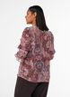 Bluse med paisleyprint og fl&aelig;sedetaljer, Lilla, Model image number 2