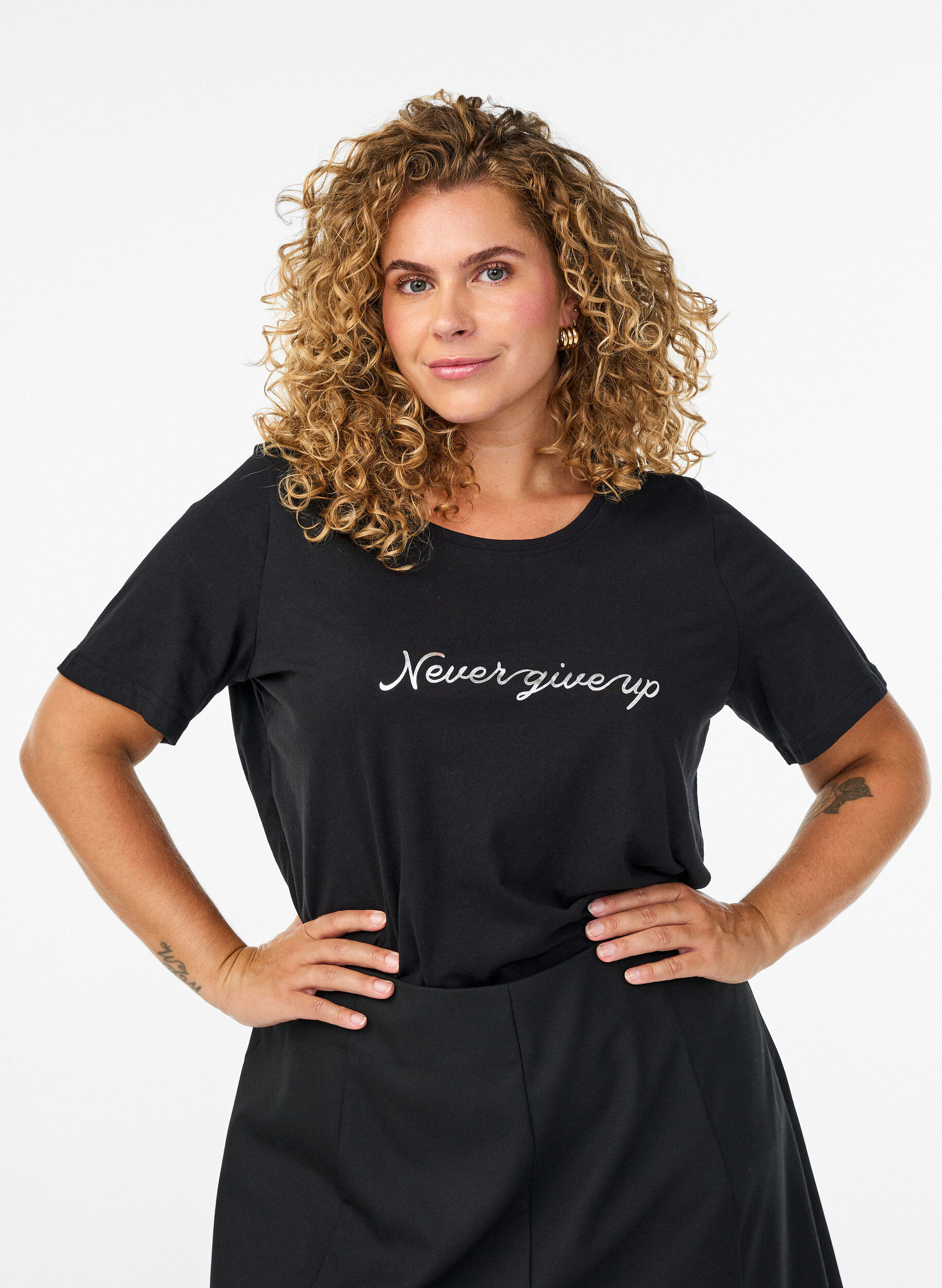 ZizziT-shirt med motiv, Sort, Model image number 0