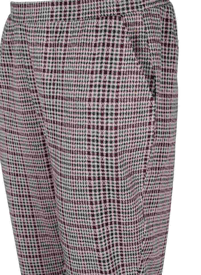 Cropped Maddison bukser med ternet mønster, Brown Check, Packshot image number 2