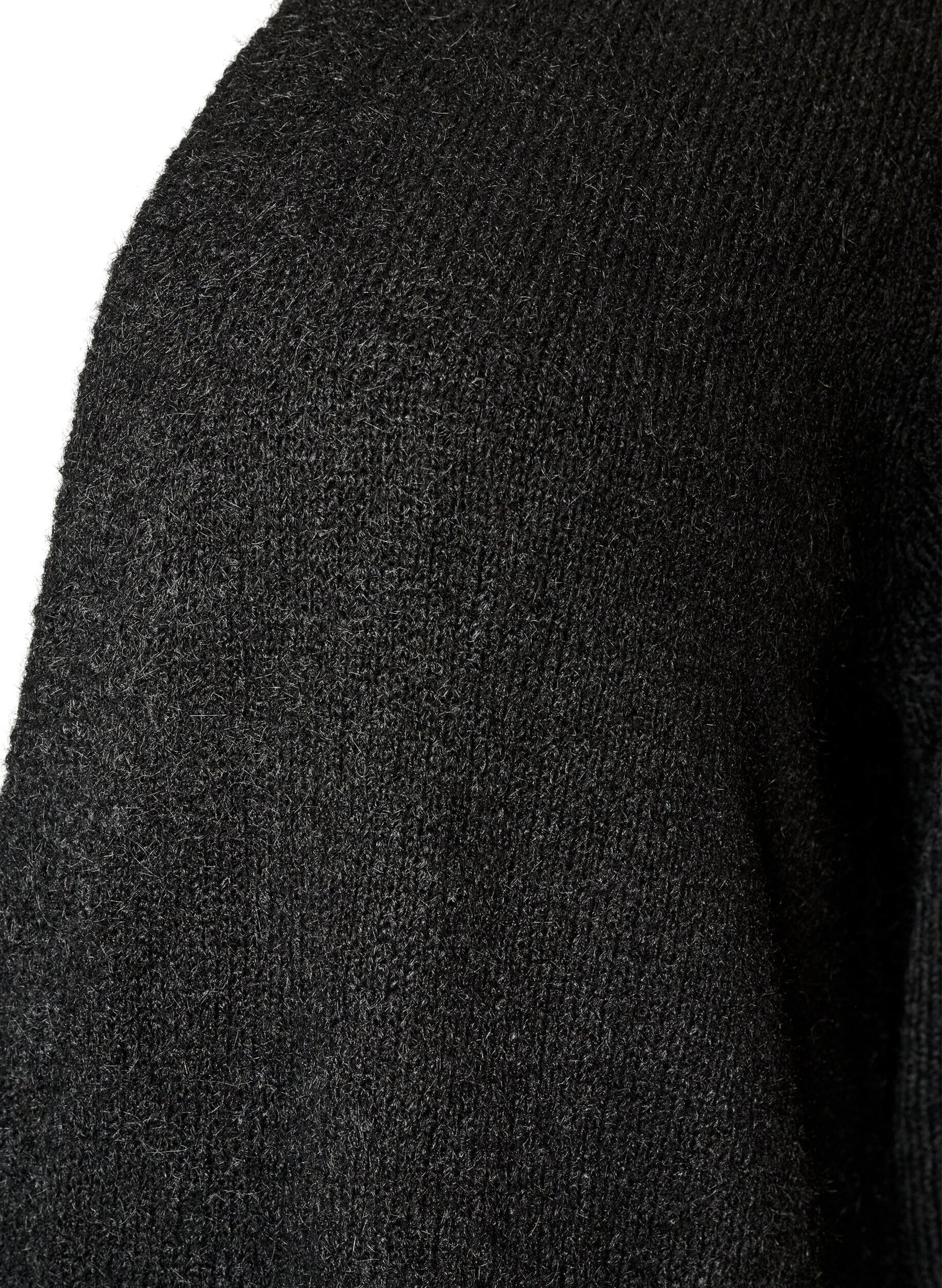 ZizziLang cardigan med lommer, Sort, Packshot image number 2