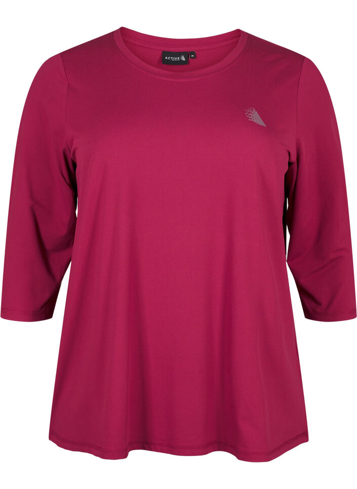 Tr&aelig;ningsbluse med 3/4 &aelig;rmer, R&oslash;d, Packshot image number 0