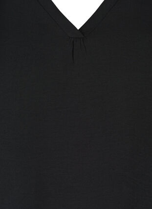 Bluse med transparente pufærmer, Black, Packshot image number 2