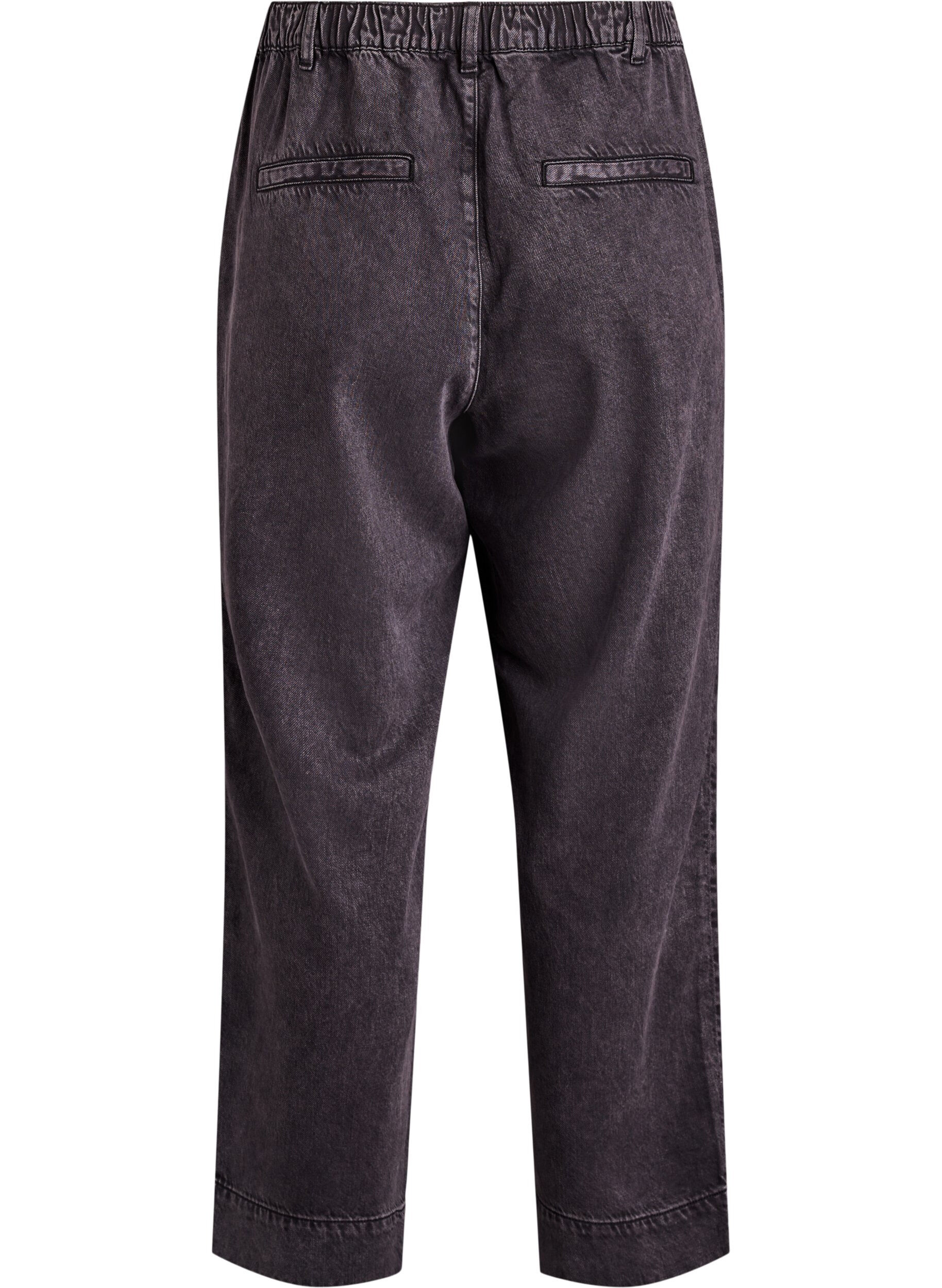 Zizzi Brede jeans med elastisk talje, Gr&aring;, Packshot image number 1