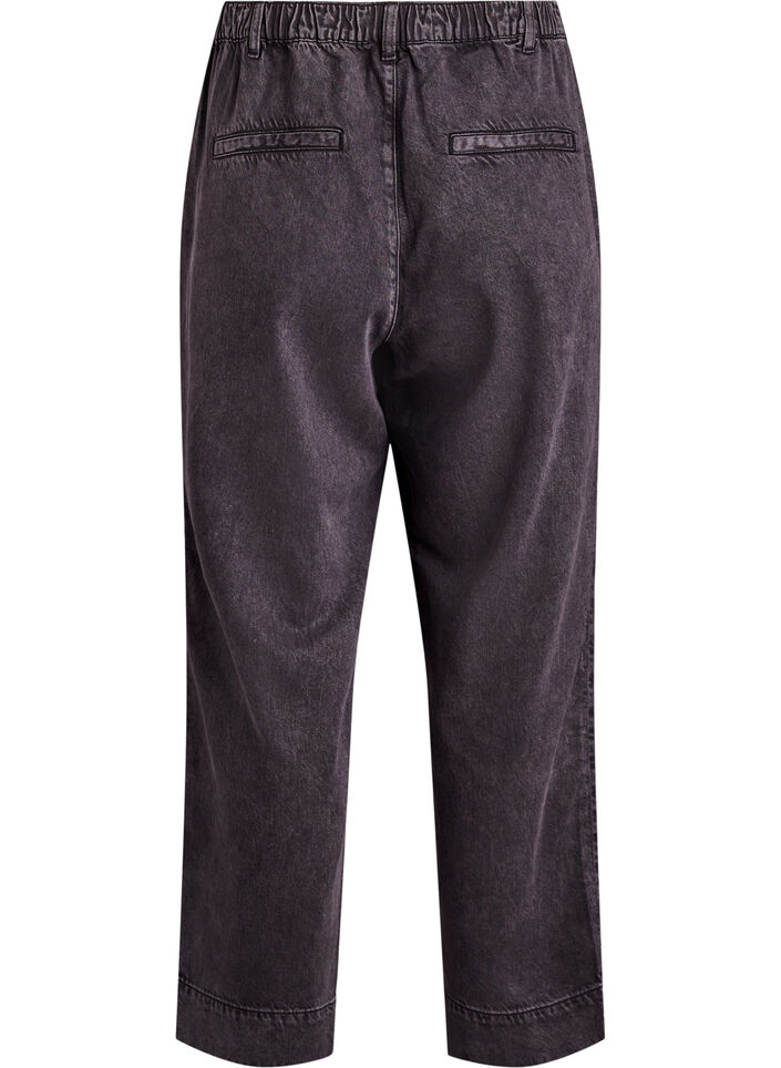 Brede jeans med elastisk talje, Gr&aring;, Packshot image number 1