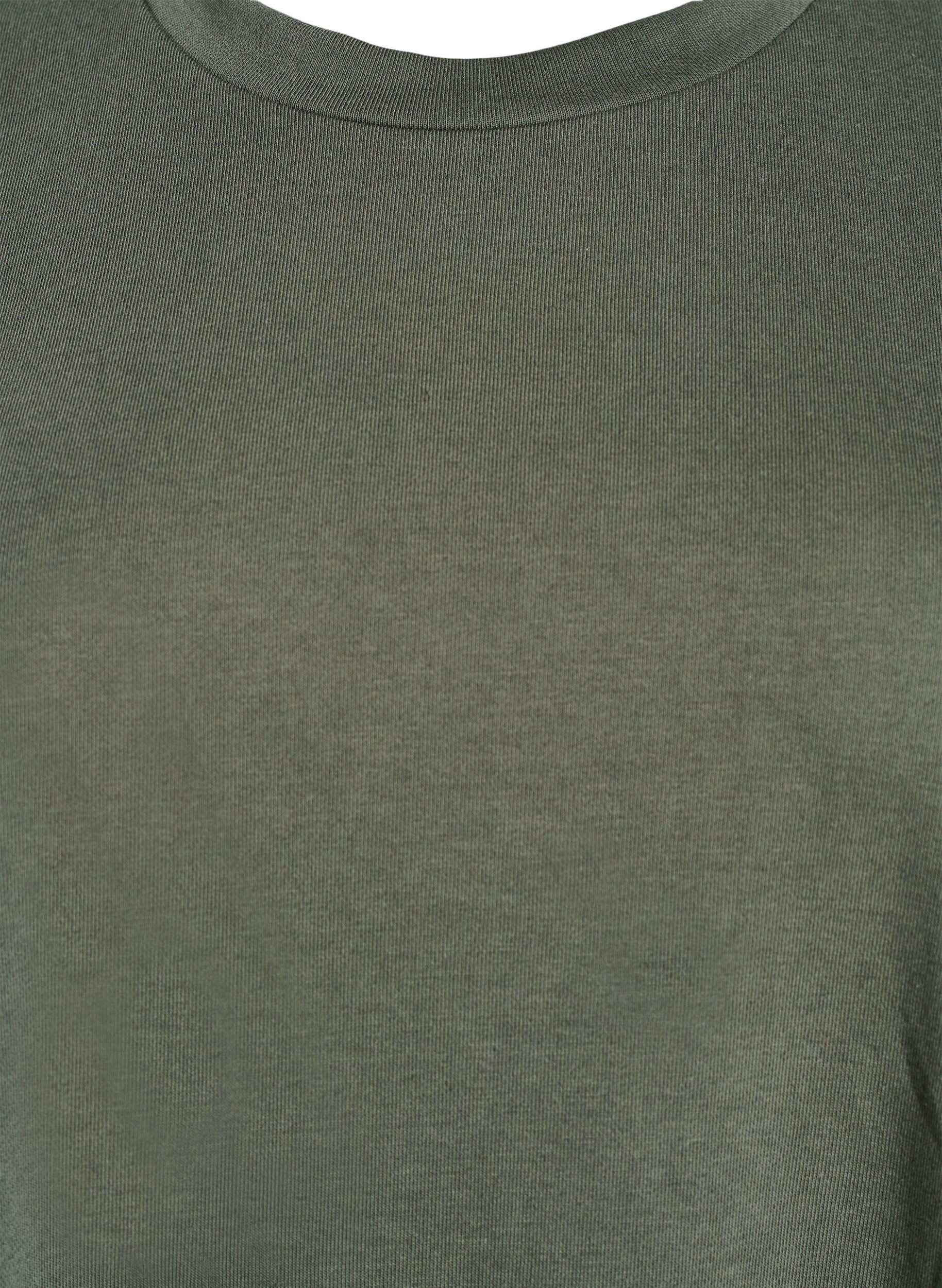 Zizzi Kn&aelig;lang jerseykjole med lommer og A-facon, Gr&oslash;n, Packshot image number 2