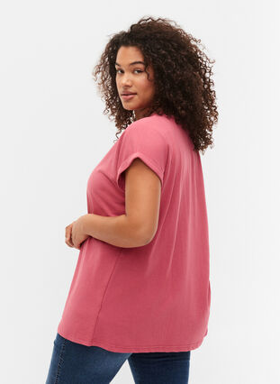 Kortærmet t-shirt i bomuldsblanding, Rasperry Pink, Model image number 1