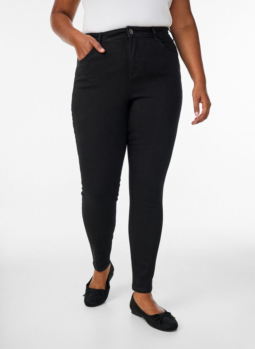  Jeans med super slim fit, Sort, Model image number 2