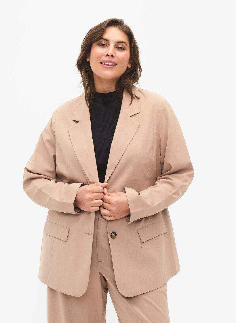 Klassisk blazer med knaplukning, Amphora, Model image number 0