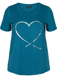 Kortærmet t-shirt med print, Blue Coral