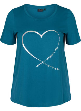 Kortærmet t-shirt med print, Blue Coral, Packshot image number 0