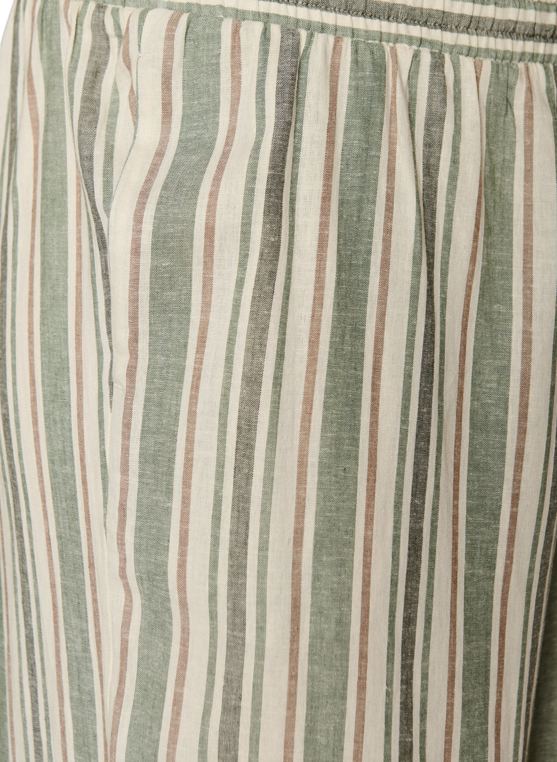 ZizziBukser i h&oslash;r og viskose med vide ben, Vanilla, Packshot image number 2