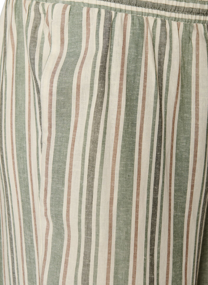 Bukser i h&oslash;r og viskose med vide ben, Vanilla, Packshot image number 2