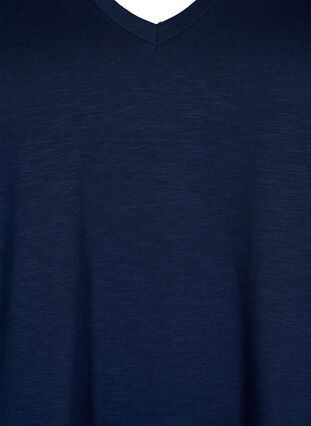 Kortærmet basis t-shirt med v-hals, Navy Blazer, Packshot image number 2