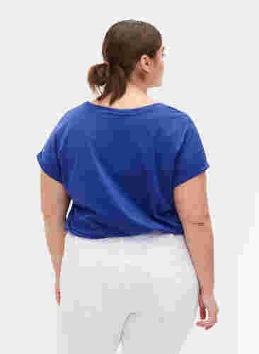 Kortærmet t-shirt i bomuldsblanding, Royal Blue, Model image number 1