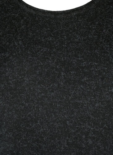 Strikkjole med slids i ærmerne, Dark Grey Melange, Packshot image number 2