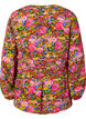 Viskosebluse med blomsterprint og smock, Neon Flower Print, Packshot image number 1