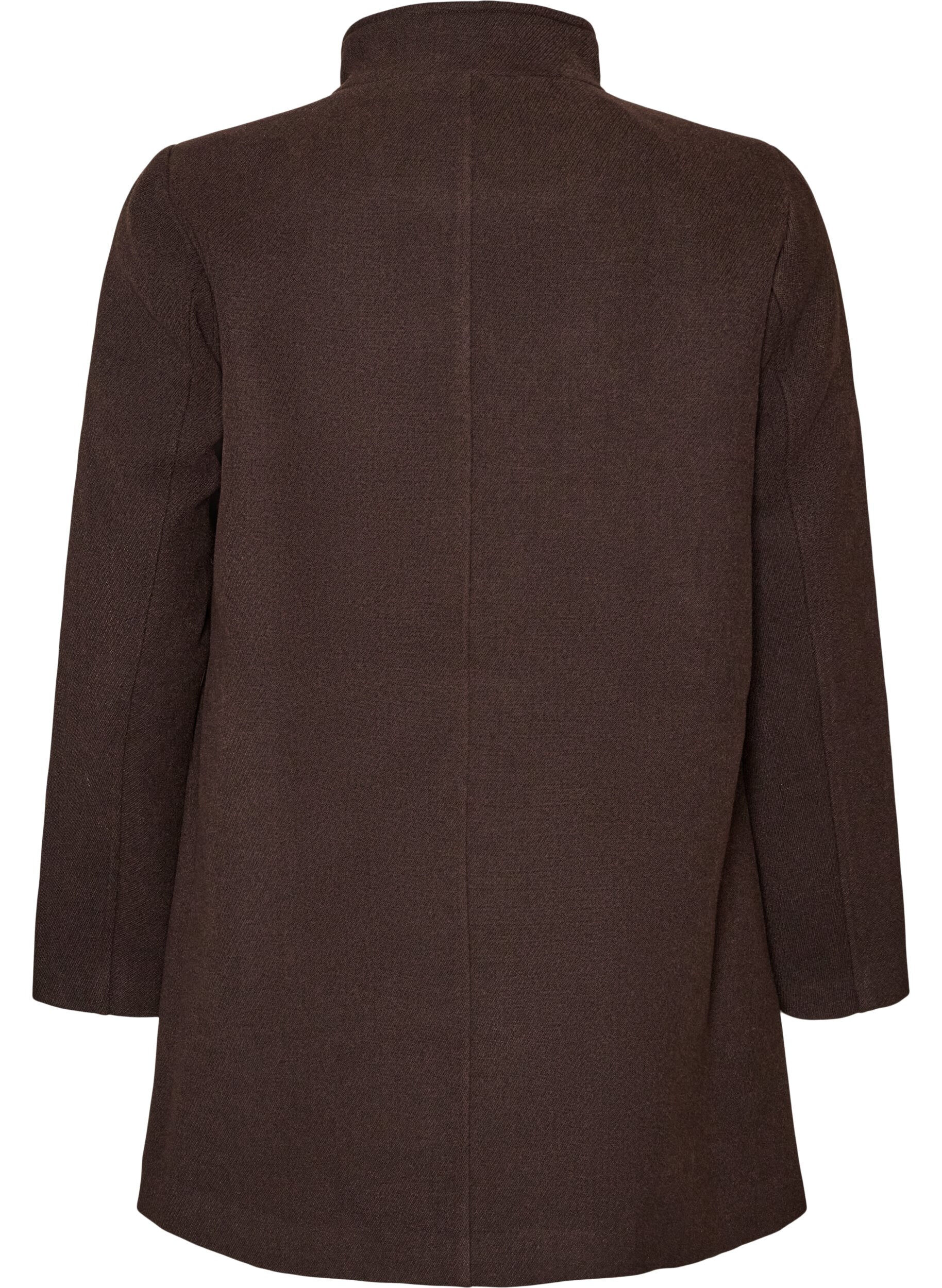 ZizziA-formet frakke med guldknapper, Brun, Packshot image number 1