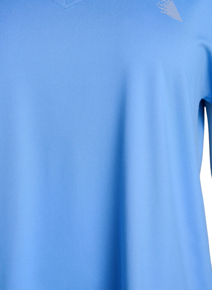 L&oslash;s tr&aelig;nings t-shirt med v-hals, Bl&aring;, Packshot image number 2