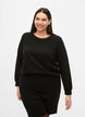 Ensfarvet bluse med tekstur, Black, Model image number 0