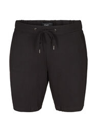 Ensfarvede shorts med lommer, Black