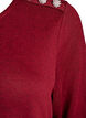 Bluse med pynteknapper , Rød, Packshot image number 3