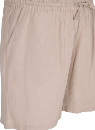 Løse shorts i bomuldsmix med hør, Simply Taupe, Packshot image number 2