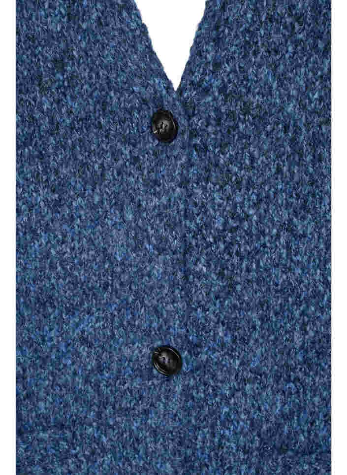 Strikcardigan med knapper og lommer, Navy Blazer Mel., Packshot image number 2