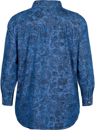 Bomulds skjorte i paisley mønster, Blue Paisley, Packshot image number 1
