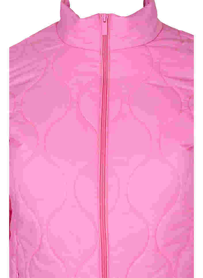 Quiltet jakke med lynlås og lommer , Hot Pink, Packshot image number 2