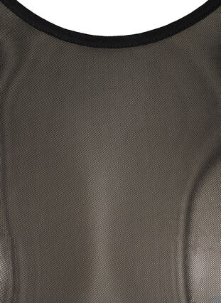 Tætsiddende bluse i mesh, Black, Packshot image number 2
