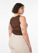 Ribtop i bomuld med h&oslash;j hals, Brun, Model image number 2
