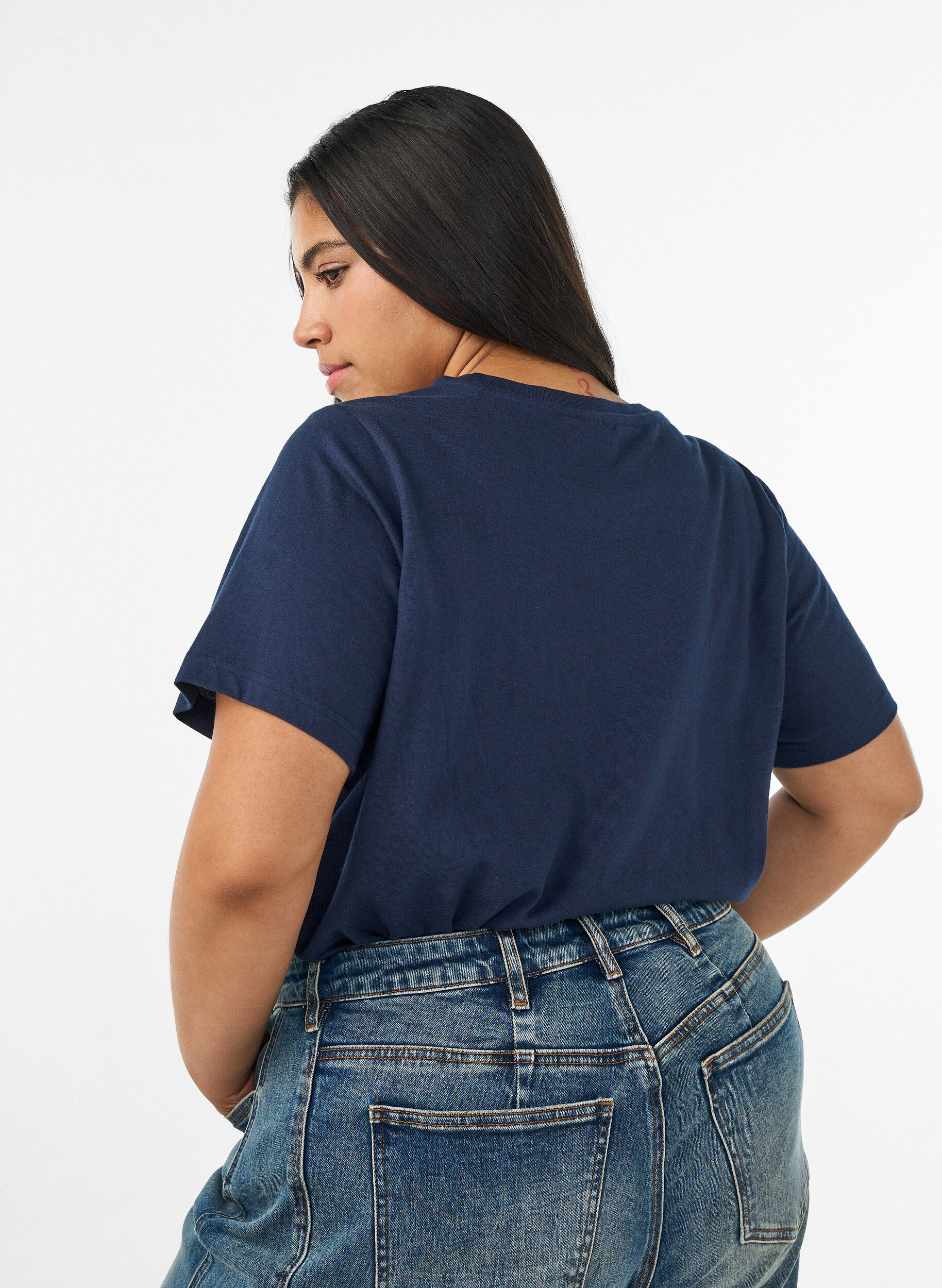 ZizziT-shirt i &oslash;kologisk bomuld med bamsemotiv, Bl&aring;, Model image number 2