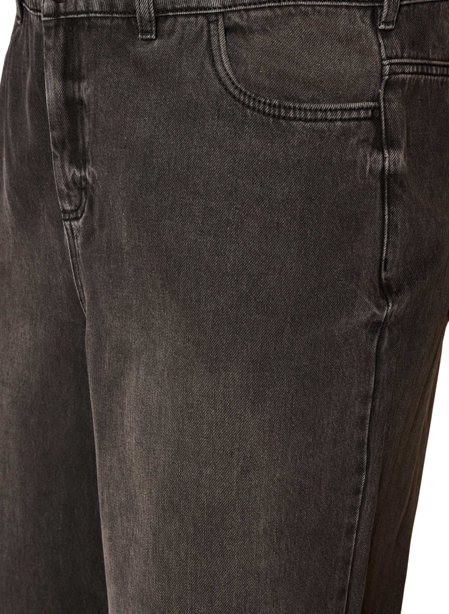 ZizziKiana straight fit jeans med h&oslash;j talje, Sort, Packshot image number 2