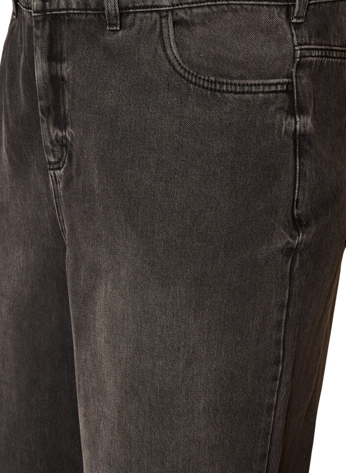 Kiana straight fit jeans med h&oslash;j talje, Sort, Packshot image number 2