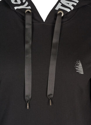 Sweatshirt med hætte, Black, Packshot image number 2