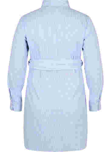 Graviditets skjortekjole i bomuld, Blue Stripe, Packshot image number 1