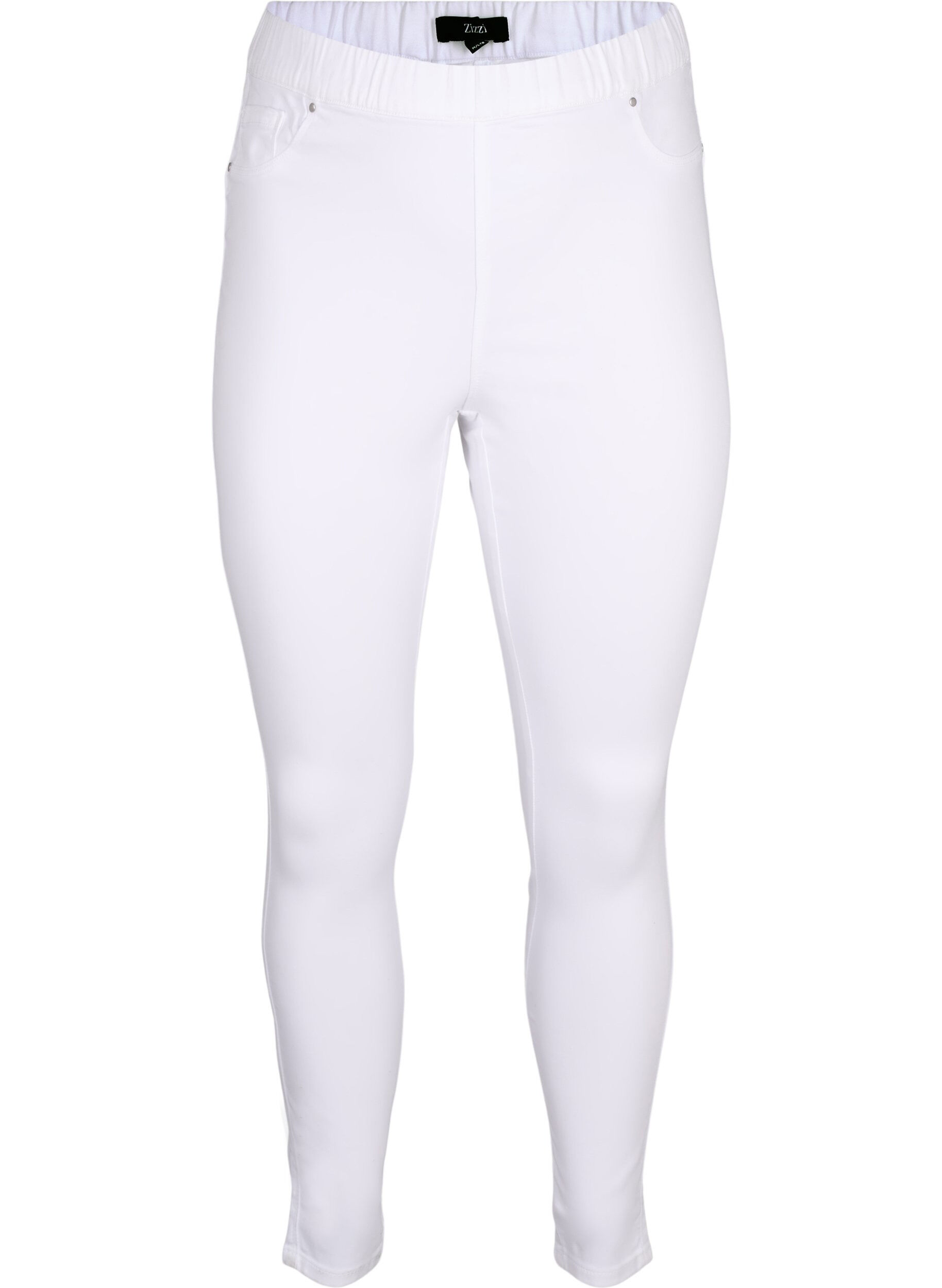 ZizziJeggings med h&oslash;j talje, Hvid, Packshot image number 0