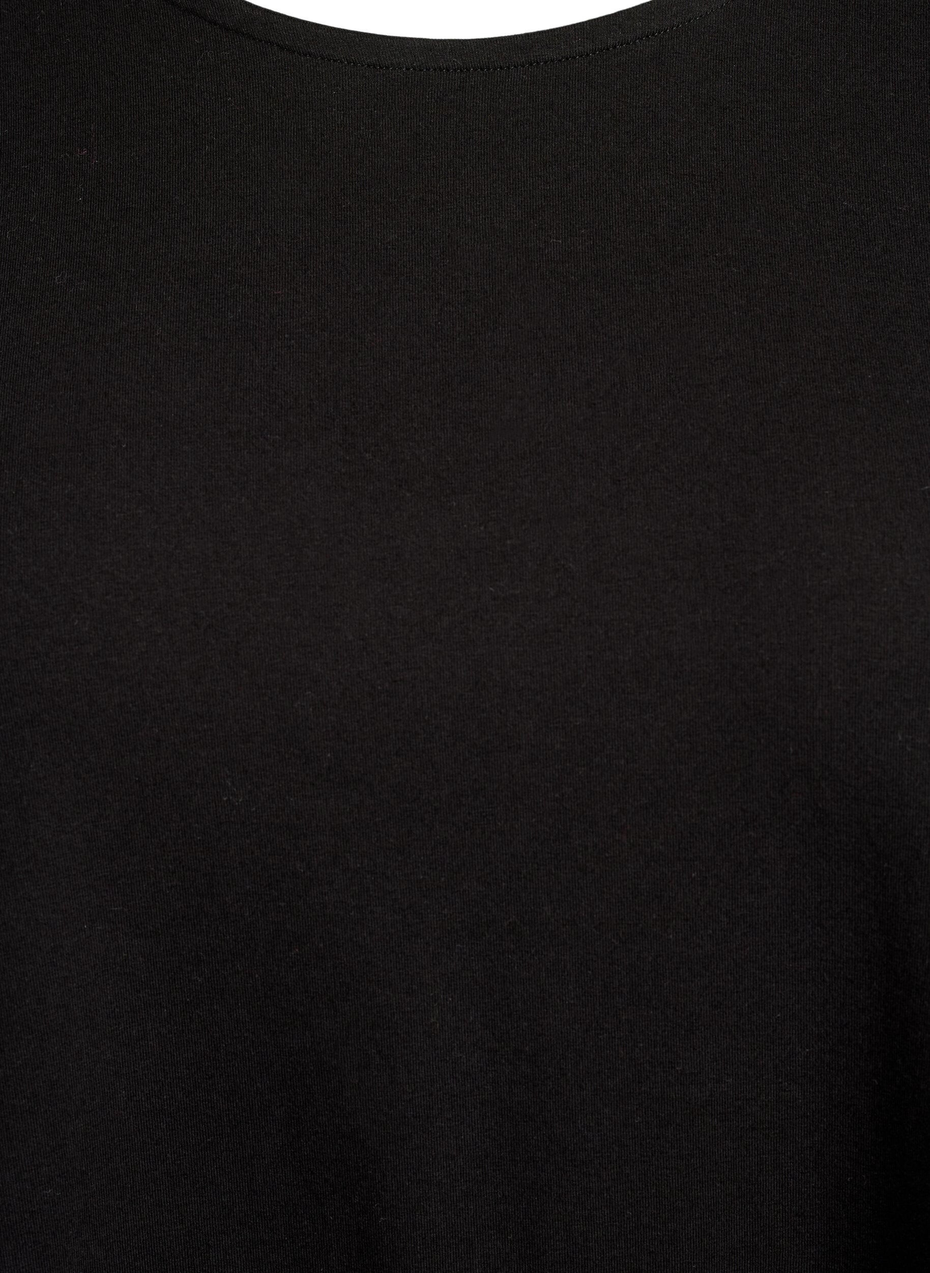 Zizzi Lang&aelig;rmet kjole med rund hals og zebraprint, Black, Packshot image number 2