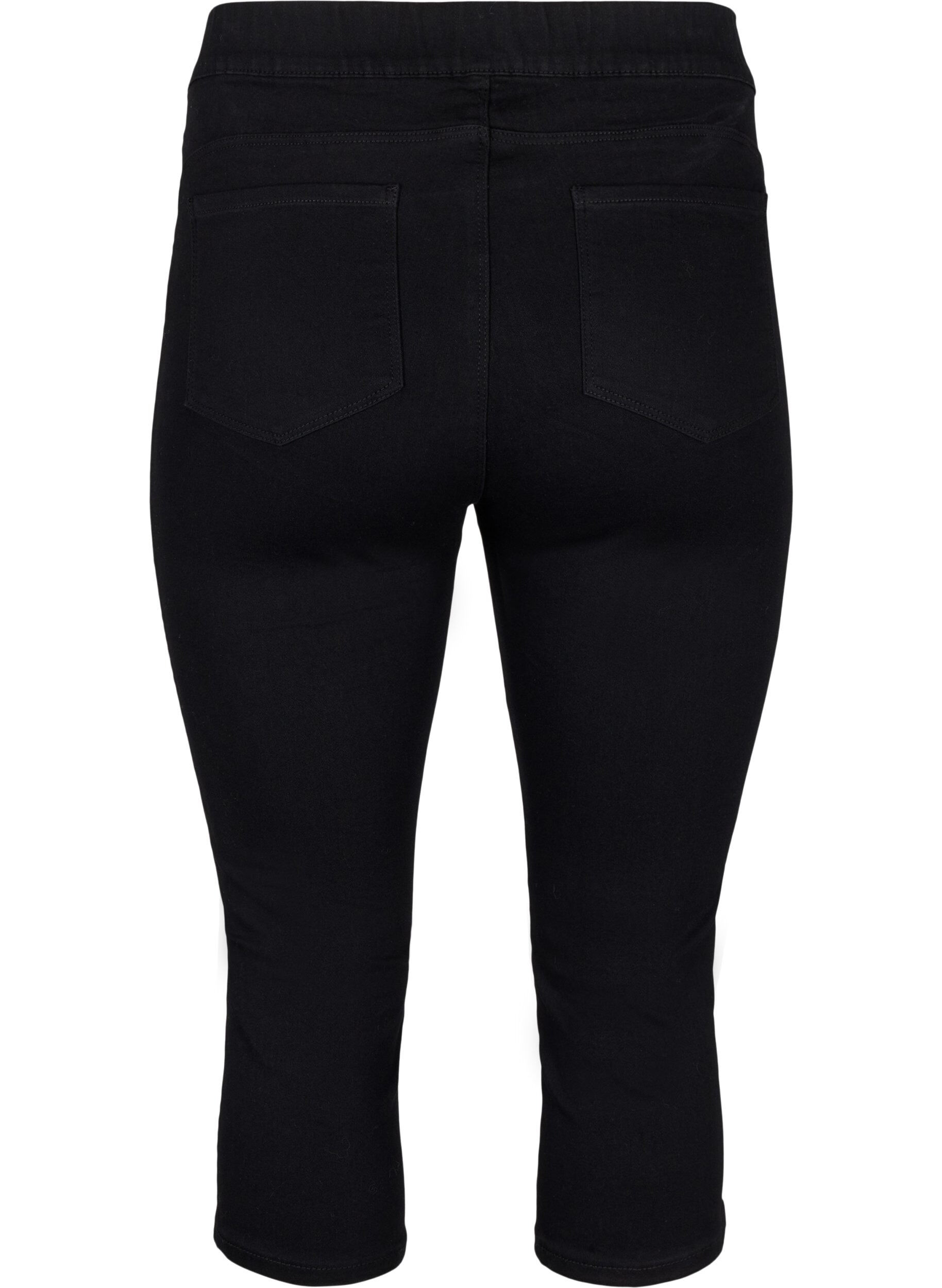 Zizzi Denim knickers med elastisk talje, Sort, Packshot image number 1