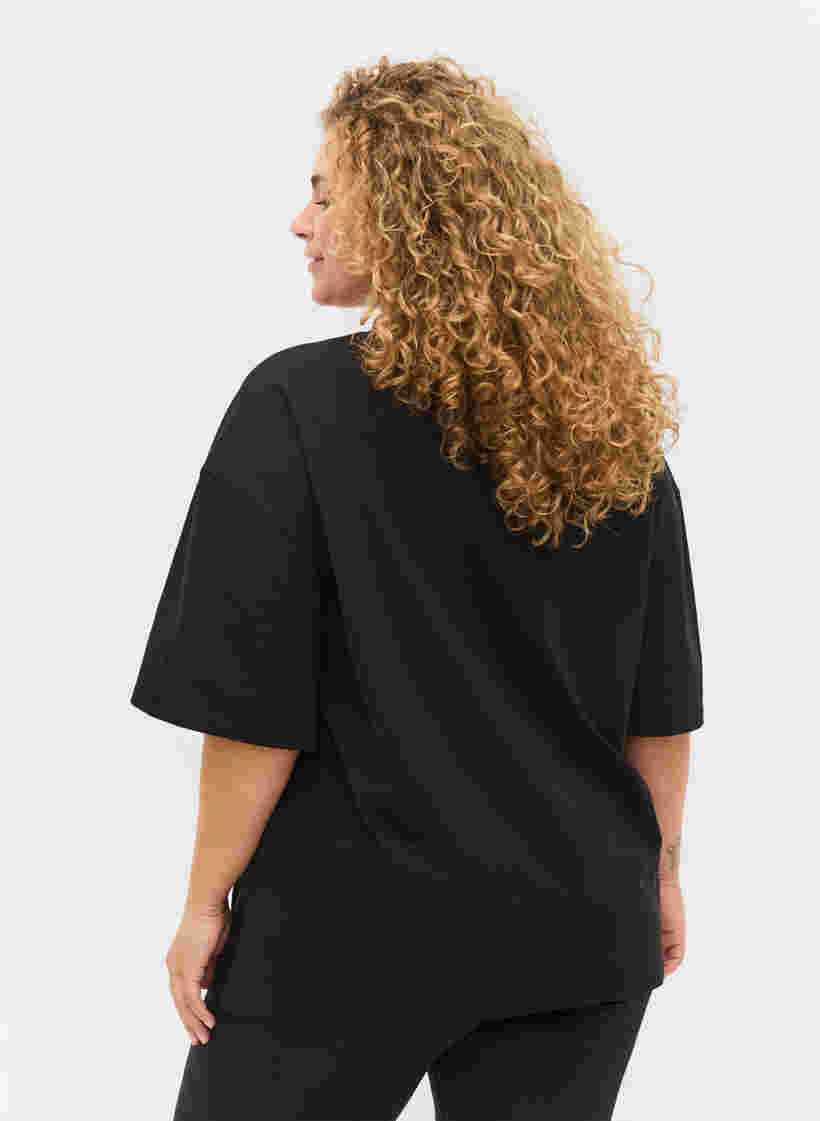 Trænings t-shirt i bomuld, Black, Model image number 1