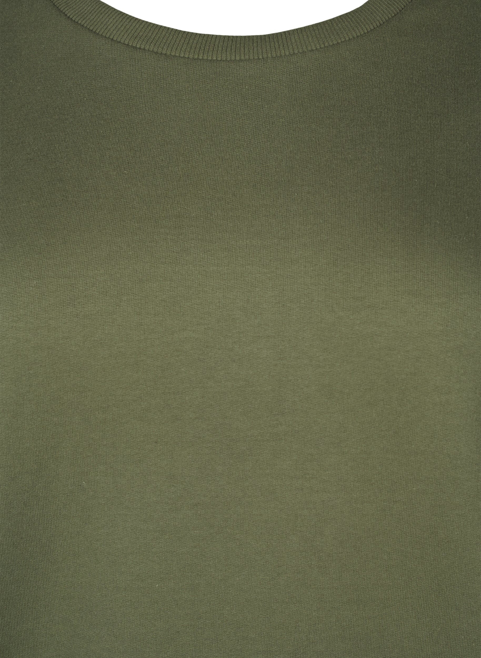 Zizzi Sweatshirt med broderede blomster, D. L. Green W. emb., Packshot image number 2