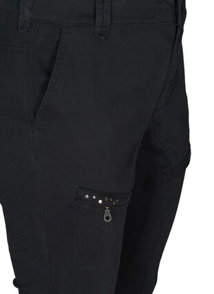Tætsiddende Nille capri jeans, Black, Packshot image number 2