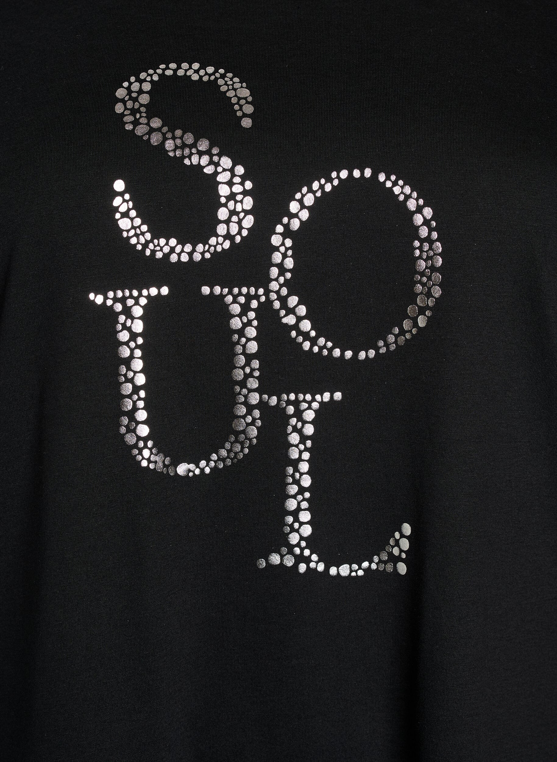 Zizzi T-shirt med motiv, Sort, Packshot image number 2