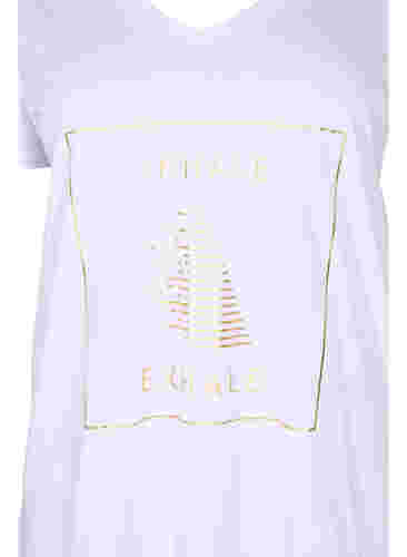 Bomulds trænings t-shirt med tryk, White w. inhale logo, Packshot image number 2