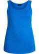 Ensfarvet basis top i bomuld, Bl&aring;, Packshot image number 0