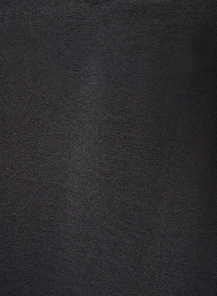 Bluse med balloneffekt og chiffondetaljer, Sort, Packshot image number 2