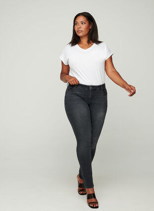 Ekstra slim Sanna jeans, Grey Washed, Model image number 2