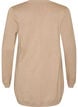 Lang strikcardigan i viskosemix, Beige, Packshot image number 1