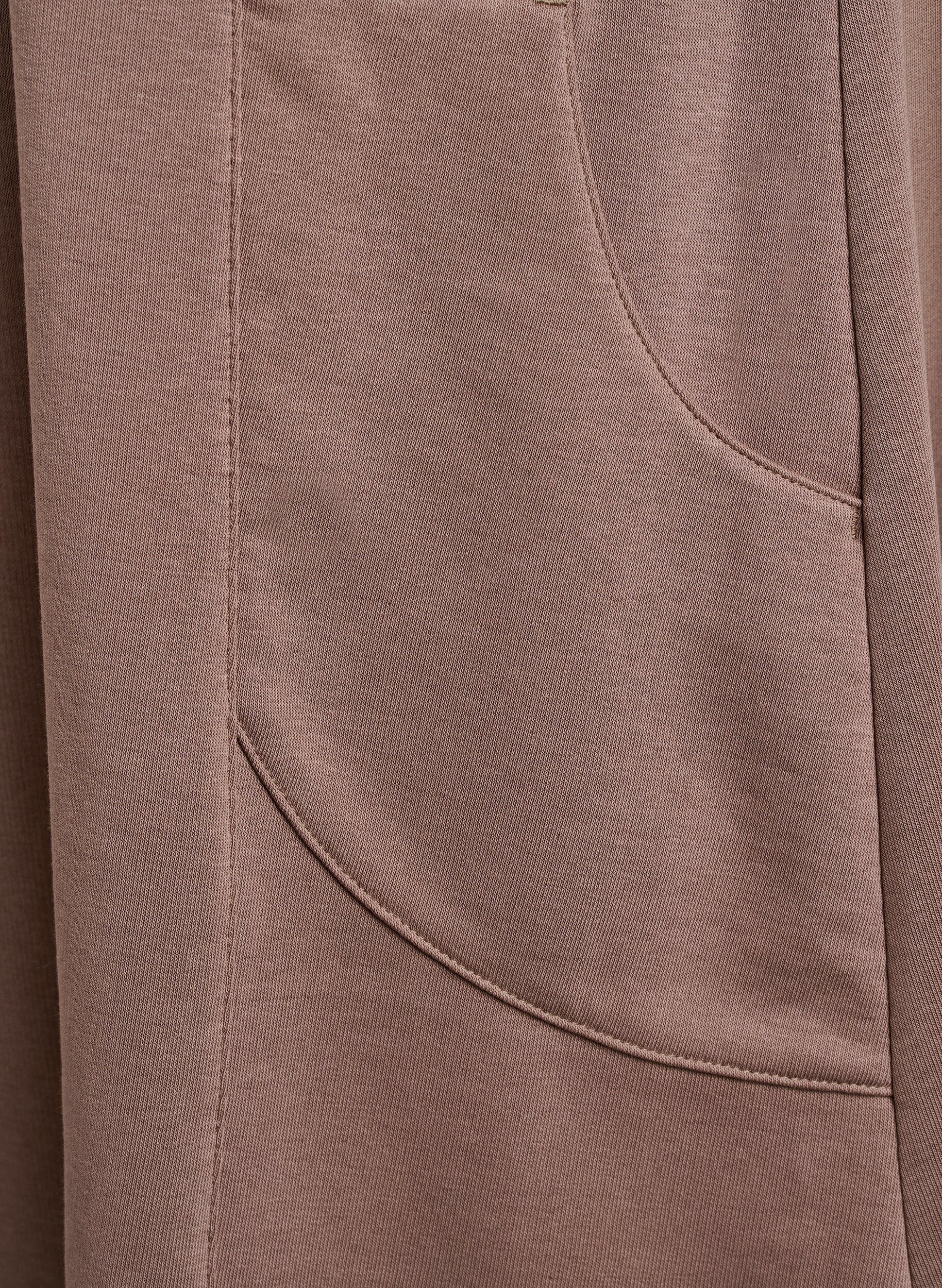 Zizzi Jerseykjole med korte &aelig;rmer og lommer, Brun, Packshot image number 3